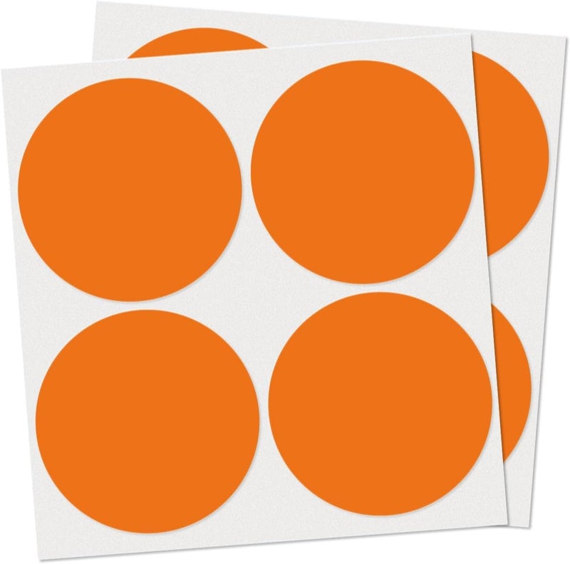 YIKIADA 40 PCS Dot Stickers 4" Round Labels Large Circle Color Coding Moving Decals Price Tags for Office Classroom Home Yard Sale Line up Orange - Image 1